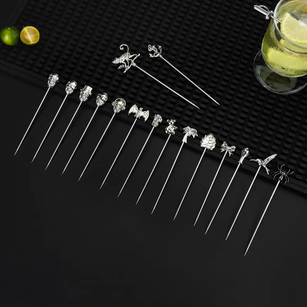 Reusable stainless steel fruit toothpicks (1)