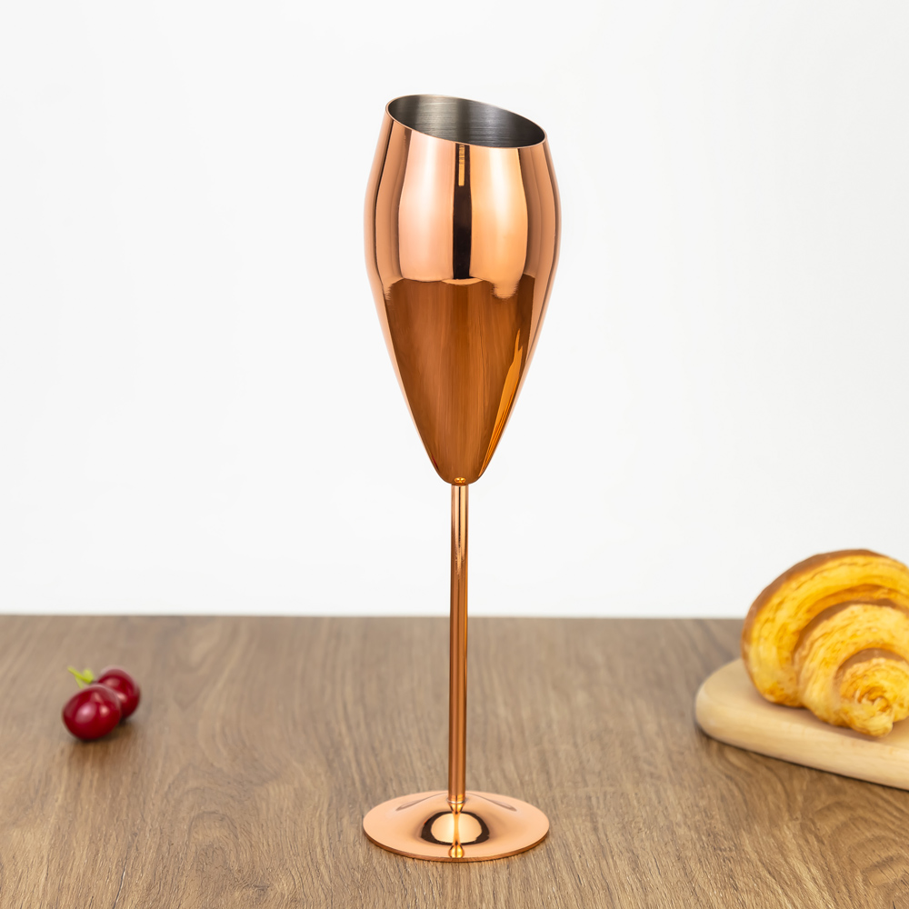 Tulip Shaped Stainless Steel Champagne Flutes (3)
