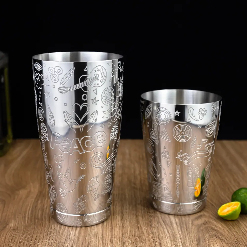 Love & Peace Etching Boston Shaker Tins (3)