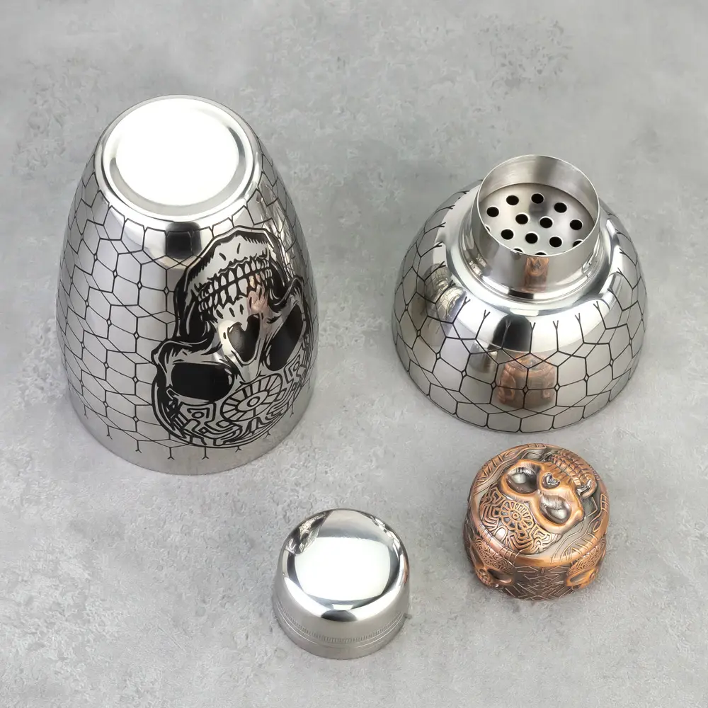 Unique Skull-Head Built-In Strainer Heavyweight Martini Sharker (5)