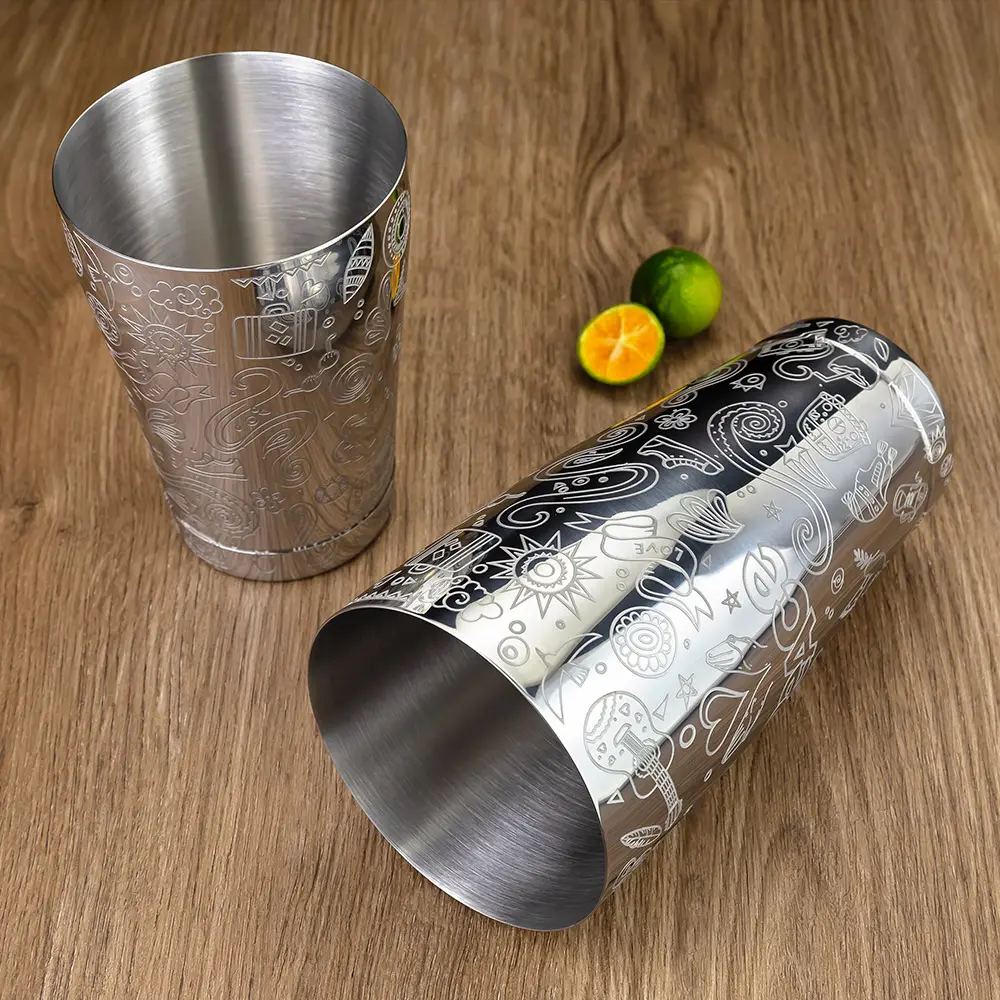 Love & Peace Etching Boston Shaker Tins (4)