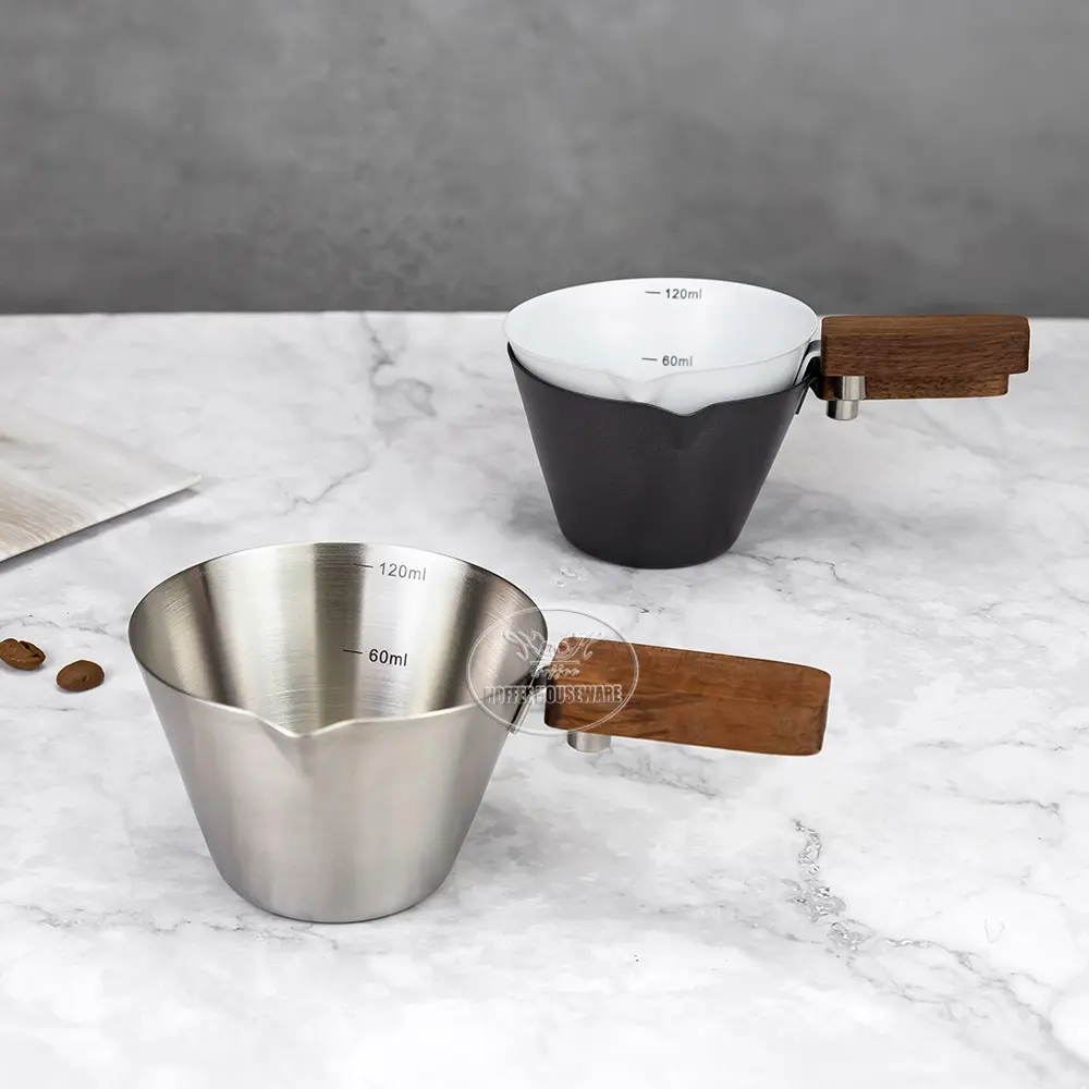 120ml (4oz) Stainless Steel Espresso Shot Glass With Walnut Handle (7)