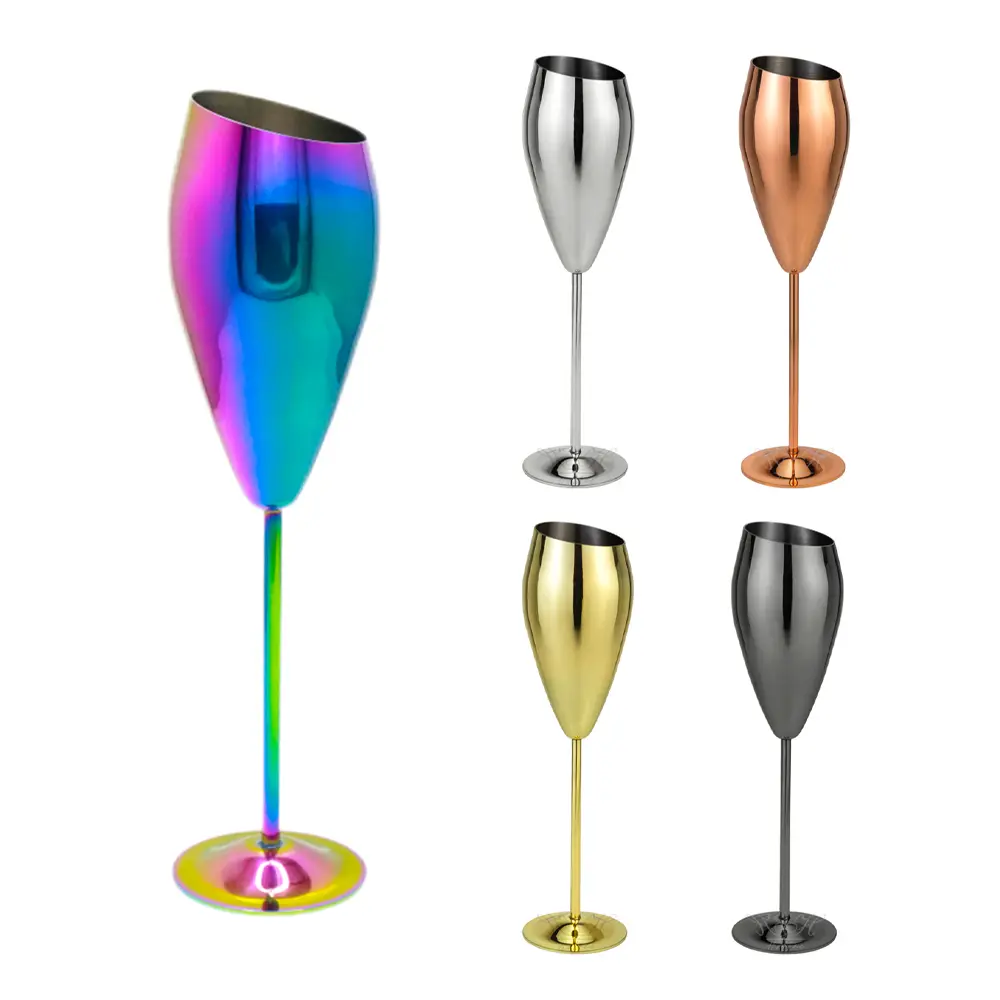 Custom Color Metal Stemmed Sparking Wine Glass (2)