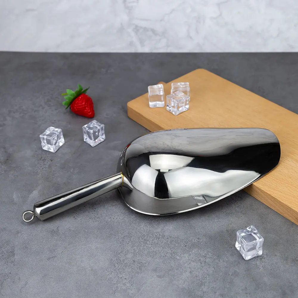 Stainless Steel Ice Scoop With Hanging Hook (10)