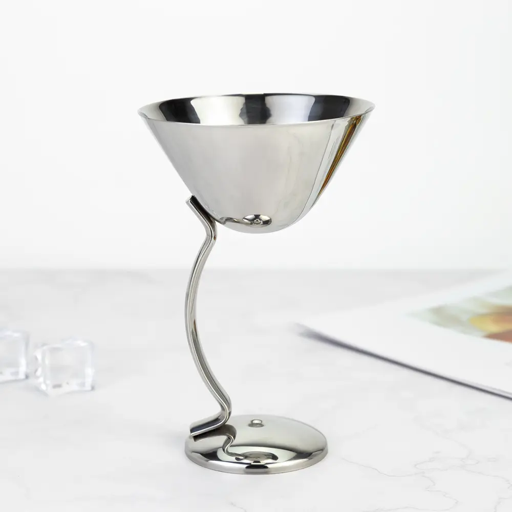 Twisted Handle Stainless Steel Cocktail Glass (1)