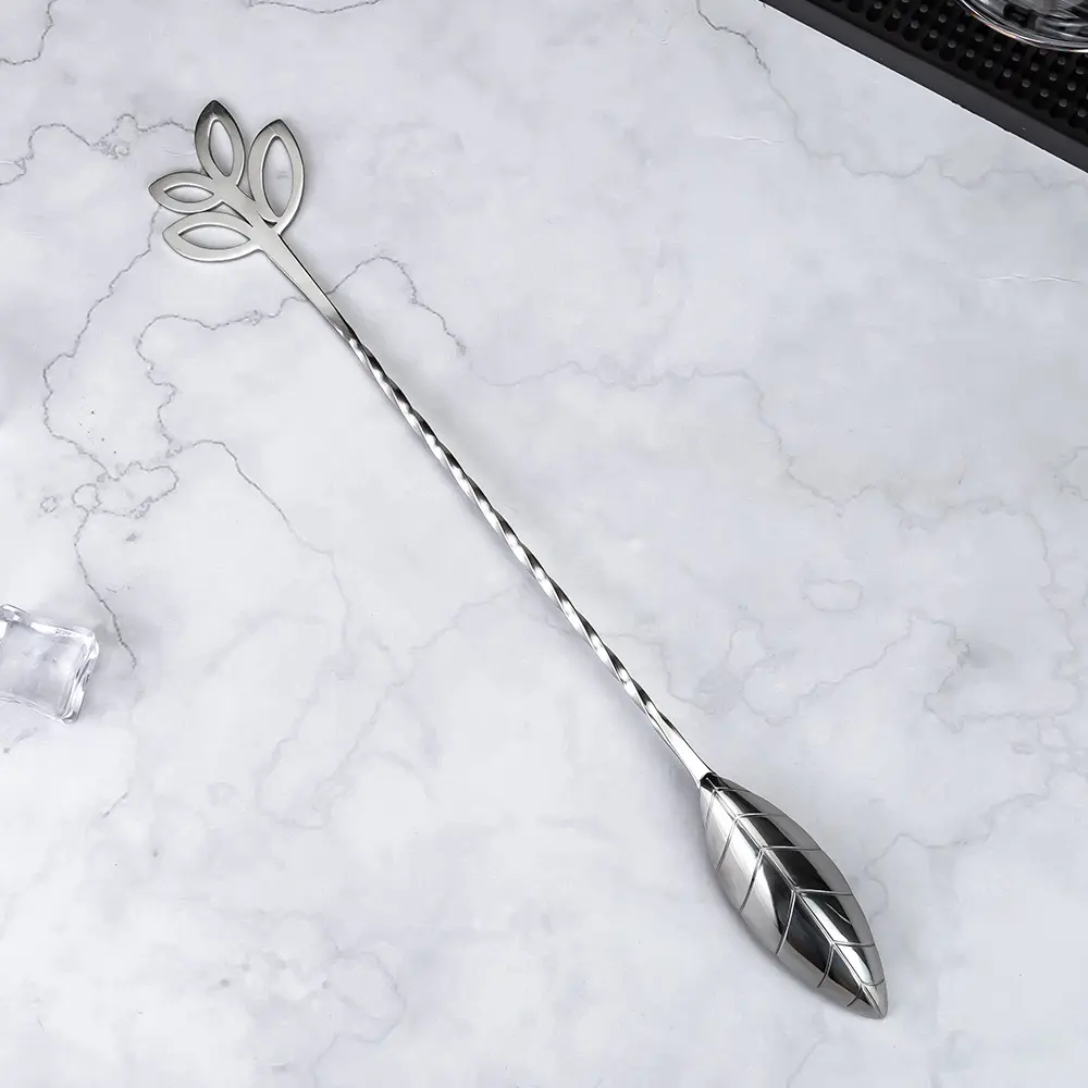 3D Leaf-Shape Spiral Bar Mixing Spoon (3)