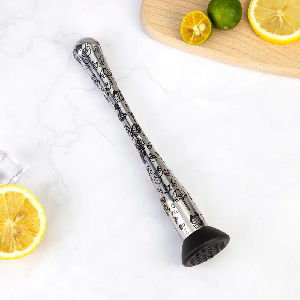 Etching Cocktail Fruit Pestle Ice Muddler (1)