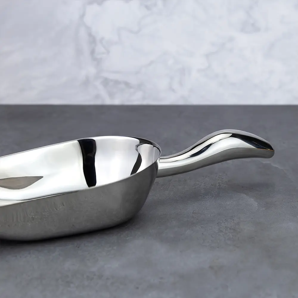 Curved Handle Flat Bottom Stainless Steel Ice Scoop (5)