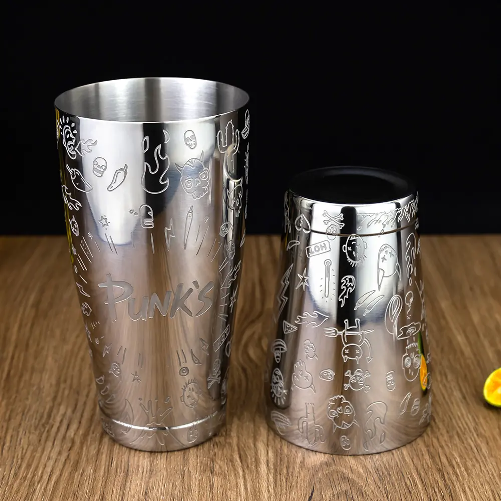 Punk Style Etched Boston Shaker (10)