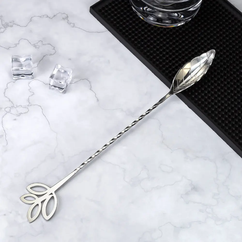 Leaf Shape Spiral Handle Bartender Cocktail Mixing Spoon.jpg