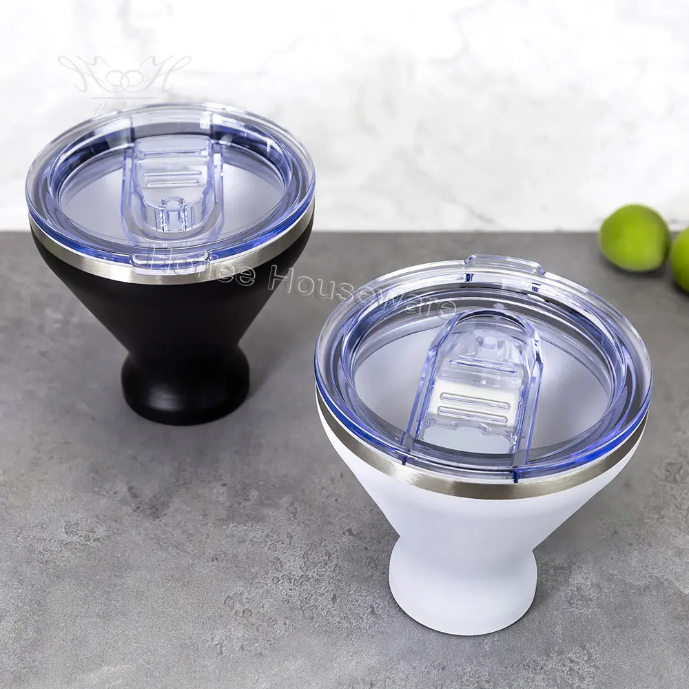 Outdoor 240ml Stainless Steel Martini Tumbler with Leak-proof ABS Lid (2)