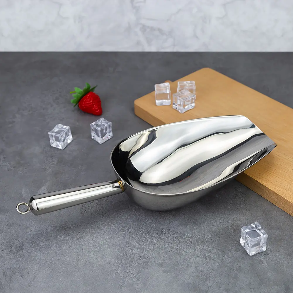 Stainless Steel Ice Scoop With Hanging Hook (12)