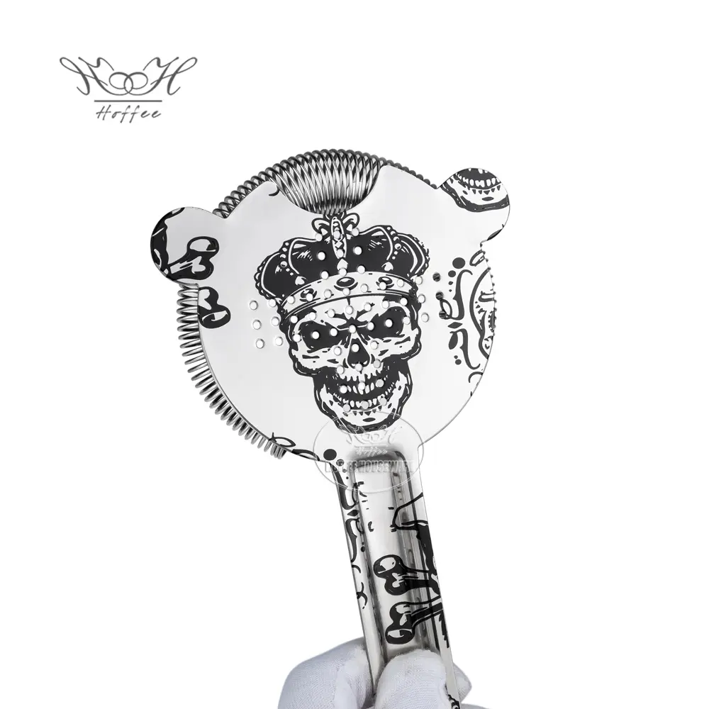 5-Pieces Etching Pattern Stainless Steel Boston Cocktail Shakers Set (15)