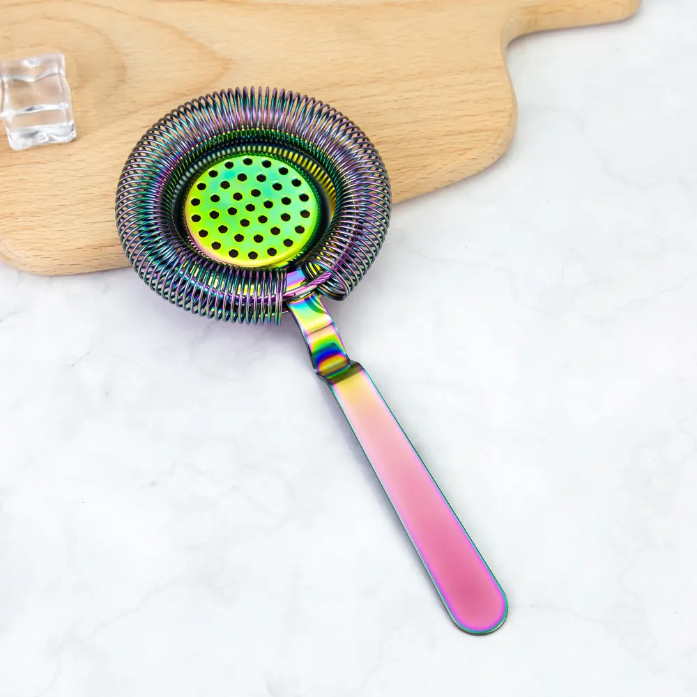 Rainbow Bent Handle Hawthorne Strainer (2)