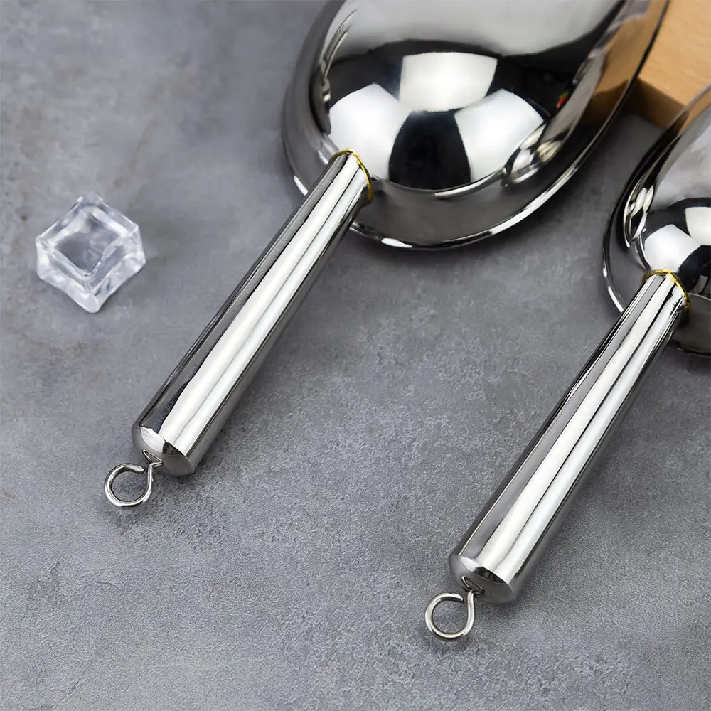 Stainless Steel Ice Scoop With Hanging Hook (14)
