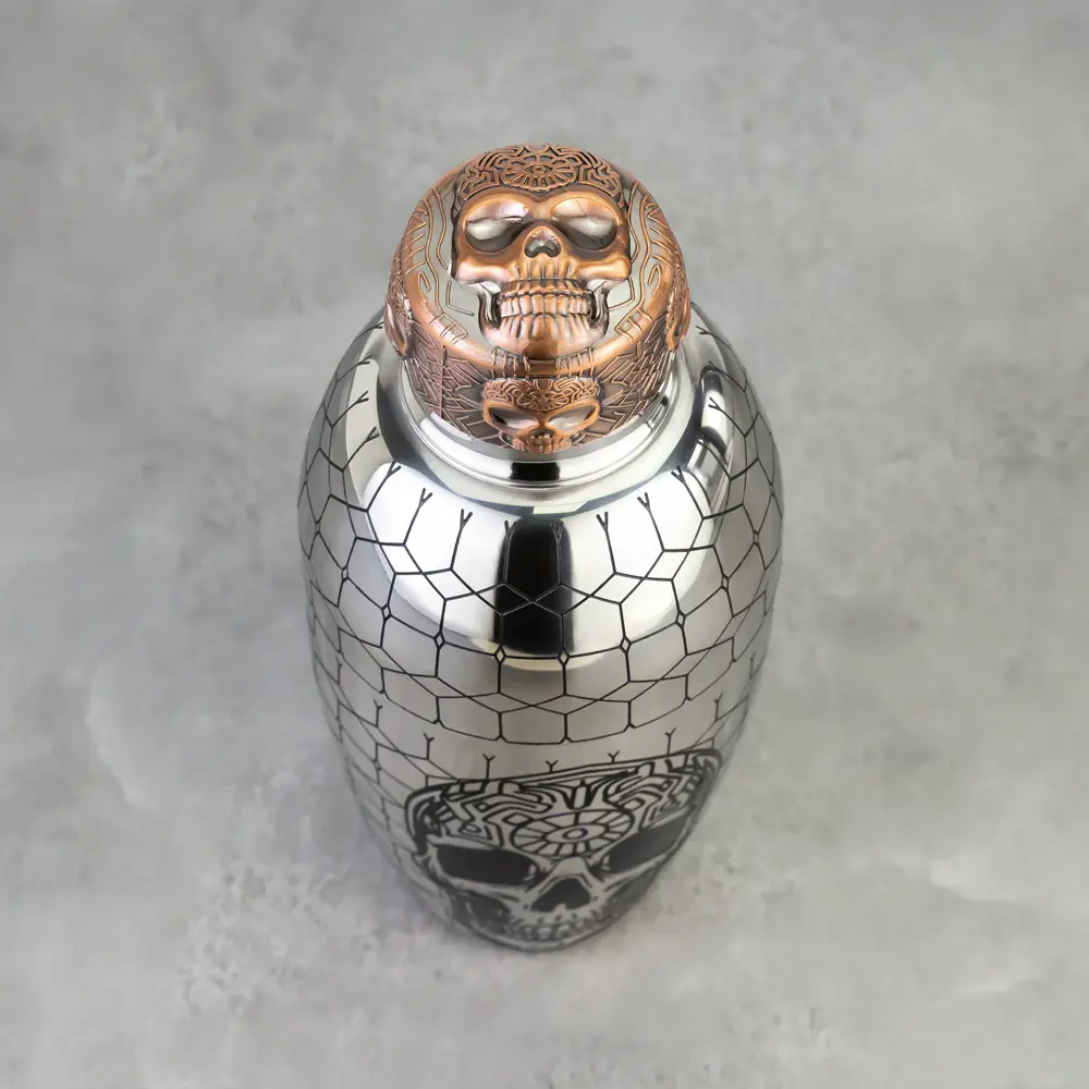 Unique Skull-Head Built-In Strainer Heavyweight Martini Sharker (4)