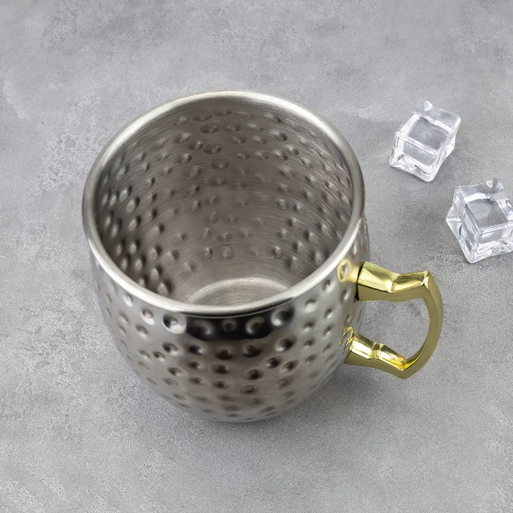 Clasic Hammered Patterned Stainless Steel Beer Drinking Moscow Mule Mug (2)
