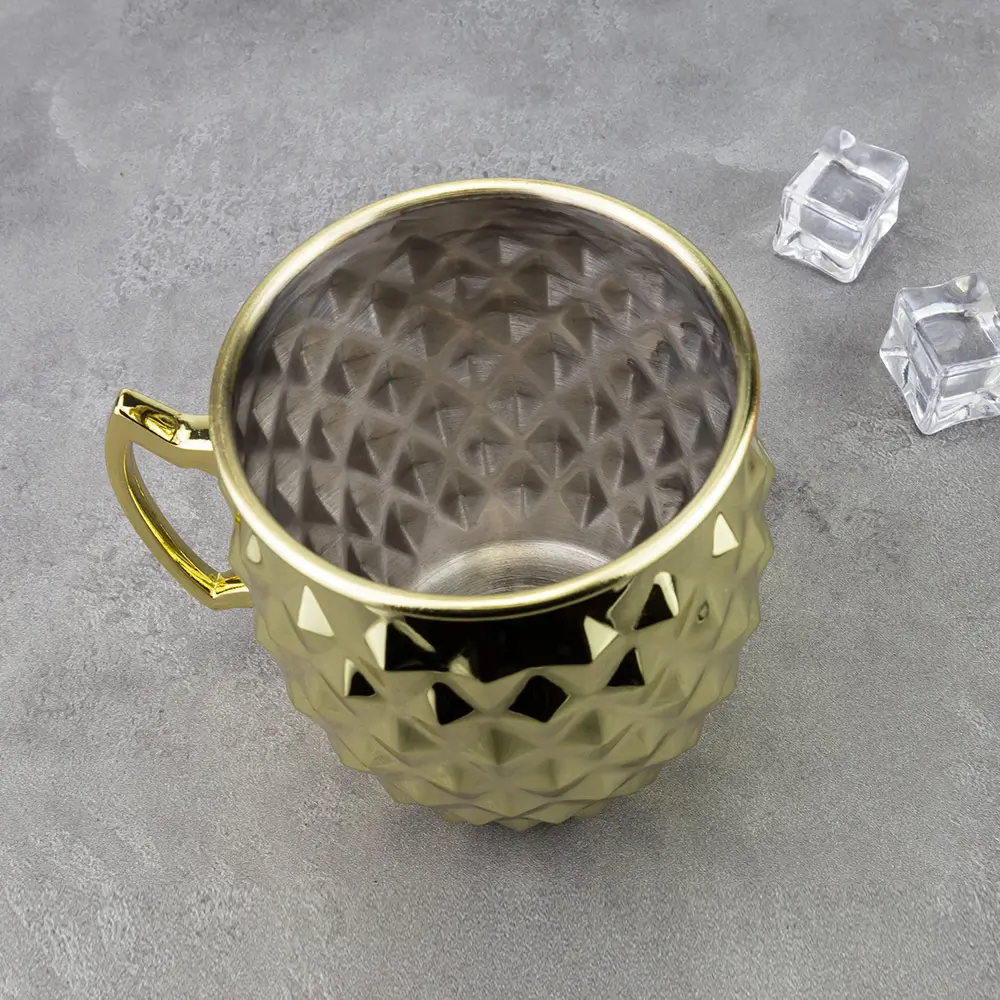 3D Diomand Pattern Moscow Mule Mug (4)