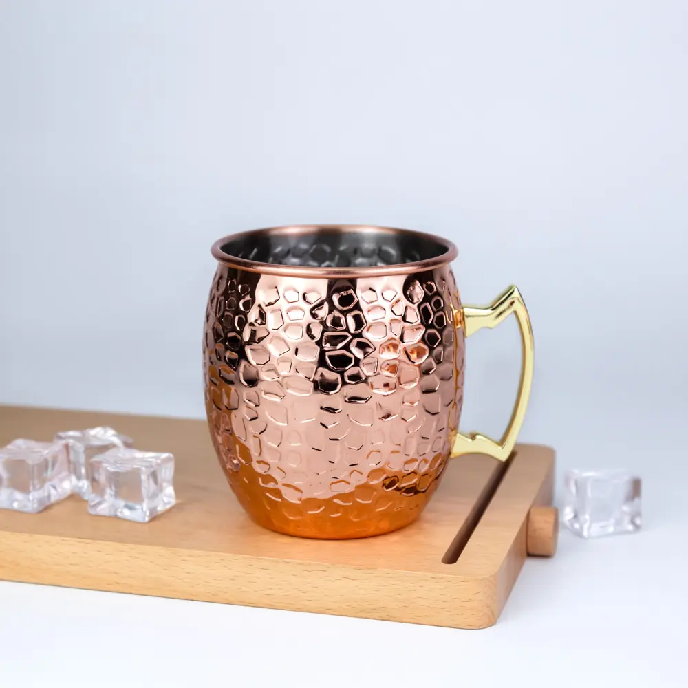 Marble Textured Stainless Steel Moscow Mule Mug