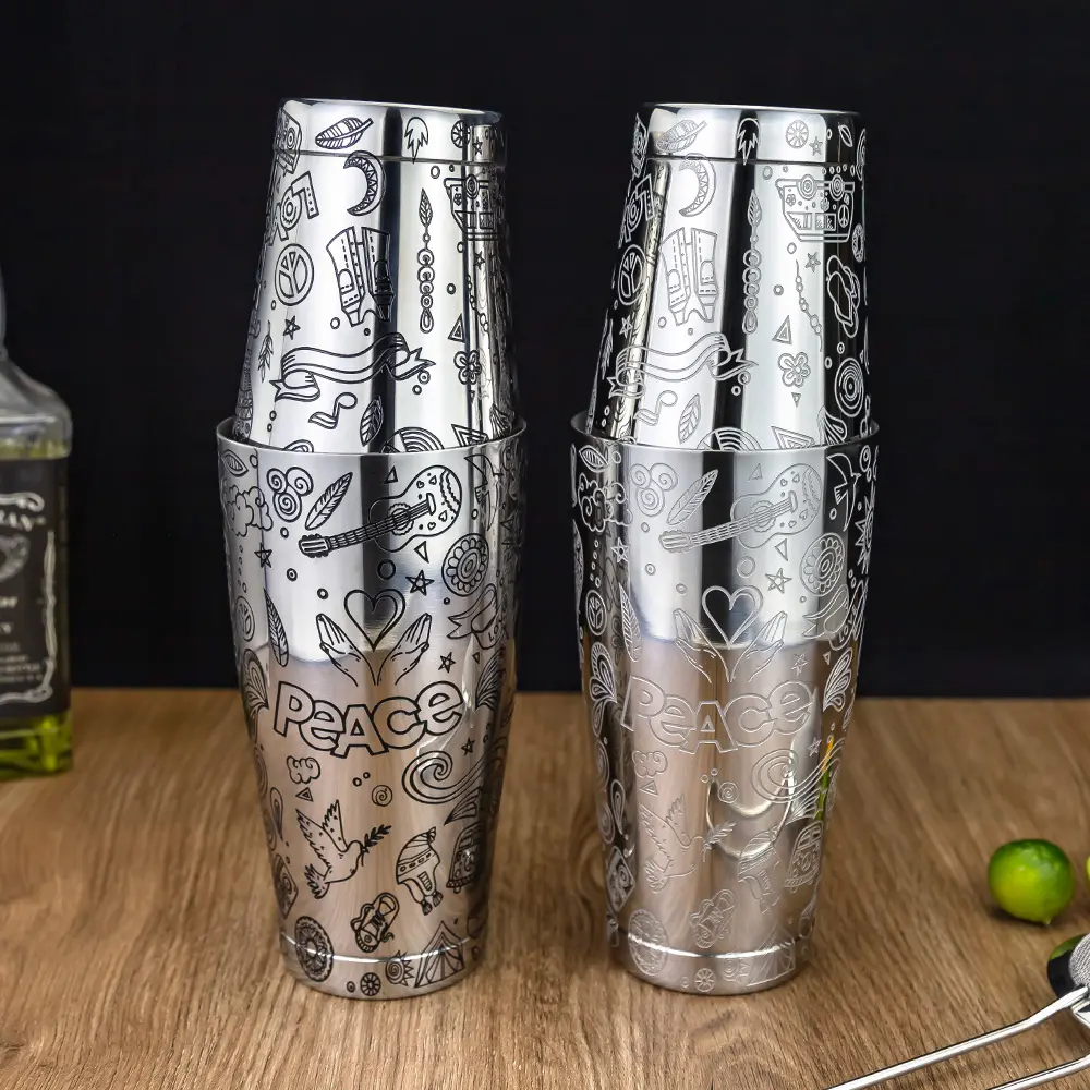 Love & Peace Etching Boston Shaker Tins (12)